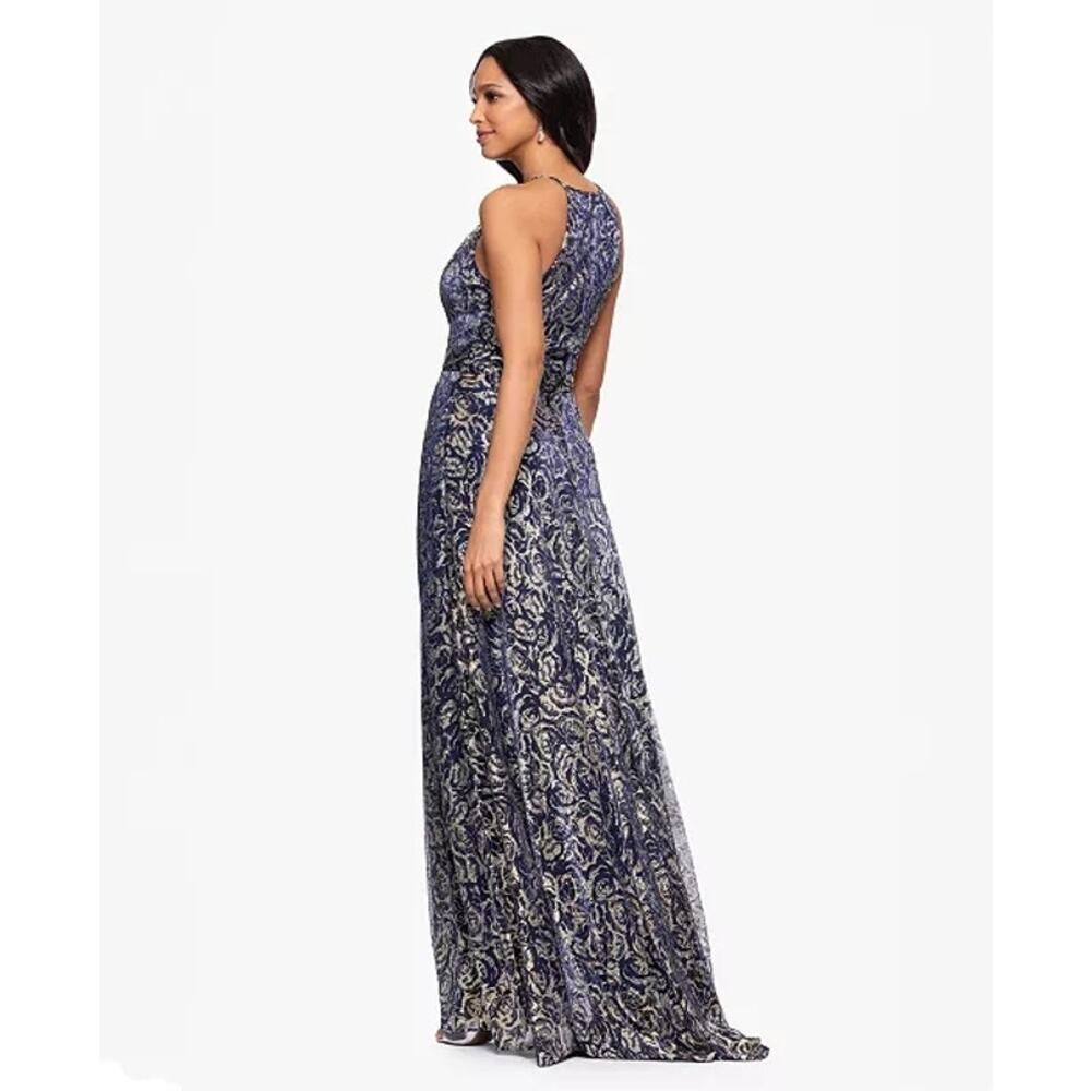 $279 Betsy & Adam Formal Evening Gown Size 10P Metallic Wedding Party Dress - Picture 3 of 15